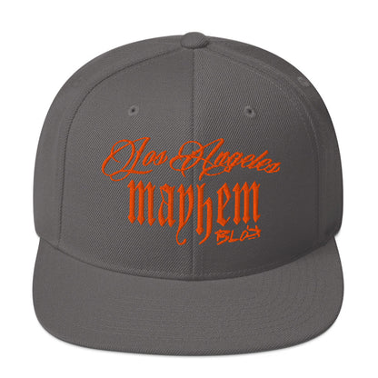 BLOK LA Mayhem - Women's Snapback Hat - Orange Embroidery