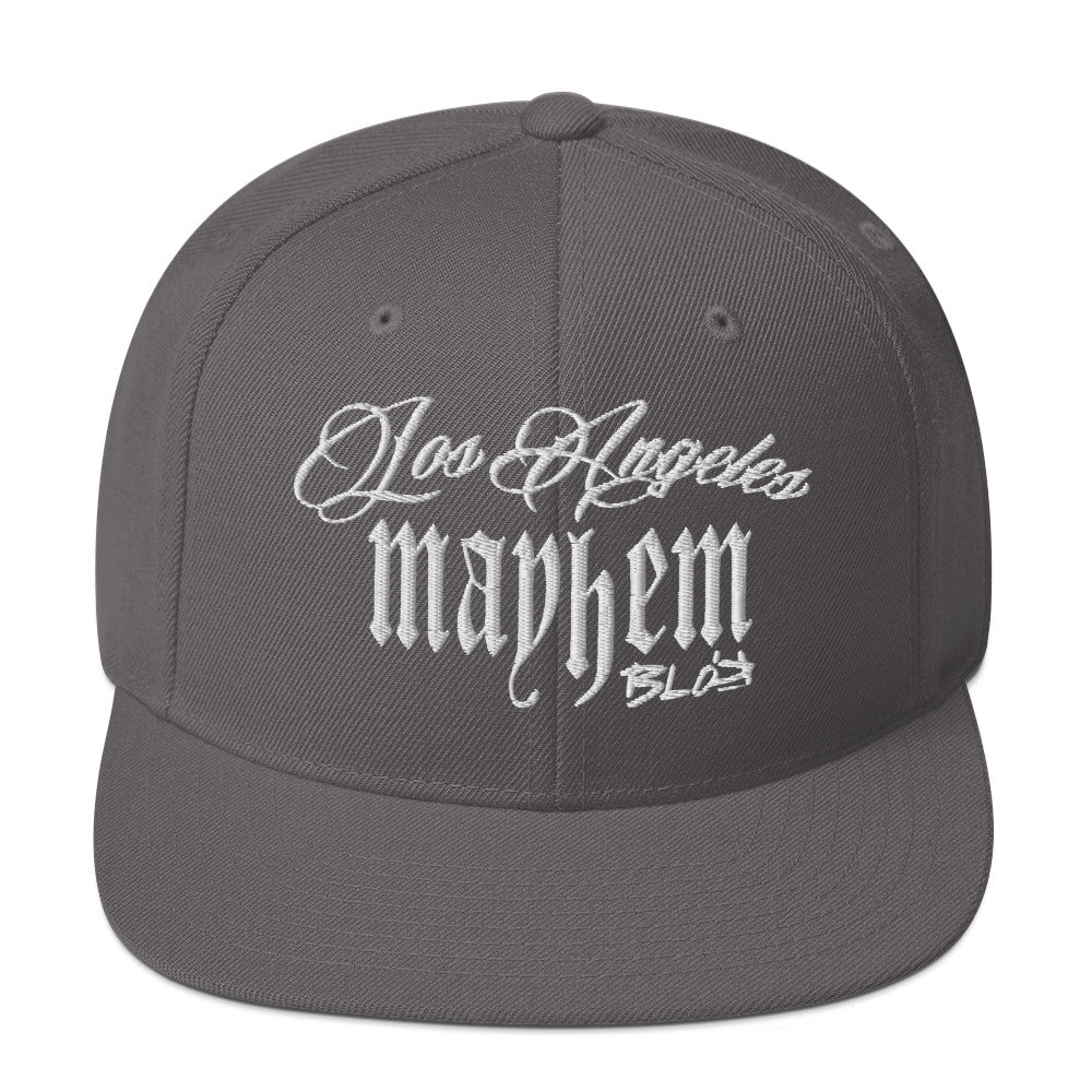 BLOK LA Mayhem - Women's Snapback Hat - White Embroidery