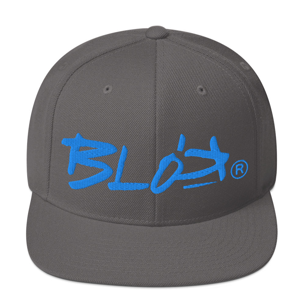 BLOK Underscore - Women's Snapback Hat - Bright Blue Embroidery