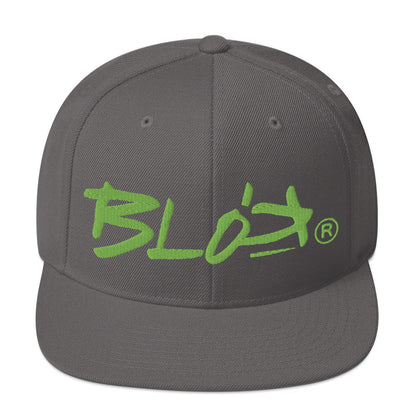 BLOK Underscore - Women's Snapback Hat - Lime Green Embroidery