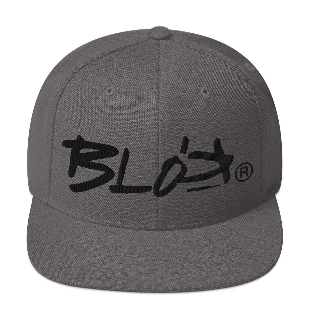 BLOK Underscore - Women's Snapback Hat - Black Embroidery