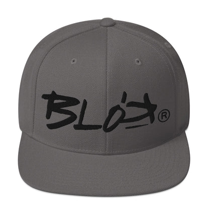 BLOK Underscore - Women's Snapback Hat - Black Embroidery