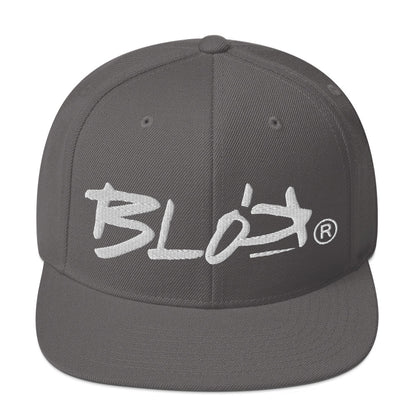BLOK Underscore - Women's Snapback Hat - White Embroidery