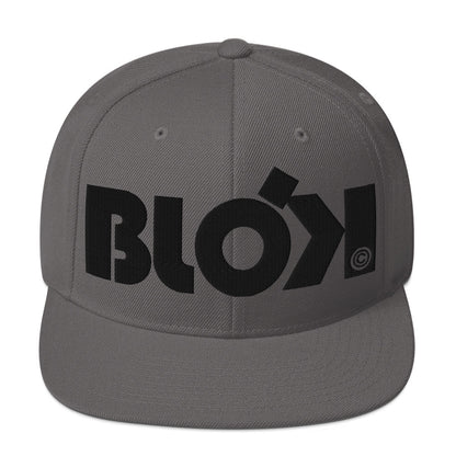 BLOK Bold Logo - Women's Snapback Hat - Black Embroidery