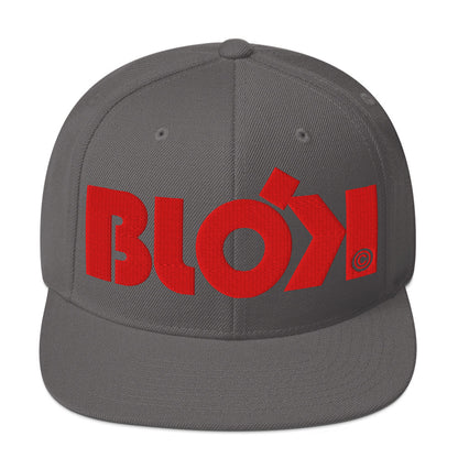 BLOK Bold Logo - Women's Snapback Hat - Red Embroidery