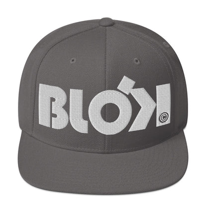 BLOK Bold Logo - Women's Snapback Hat - White Embroidery