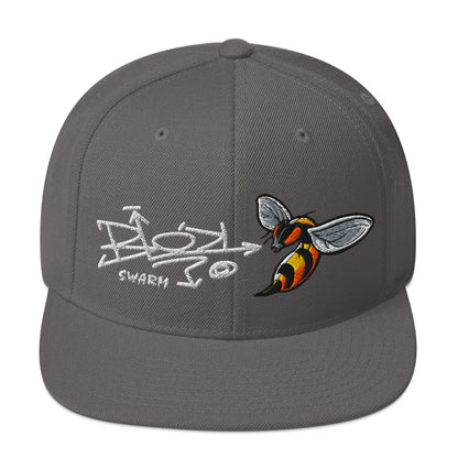 BLOK Swarm - Women's Snapback Hat - White Embroidery