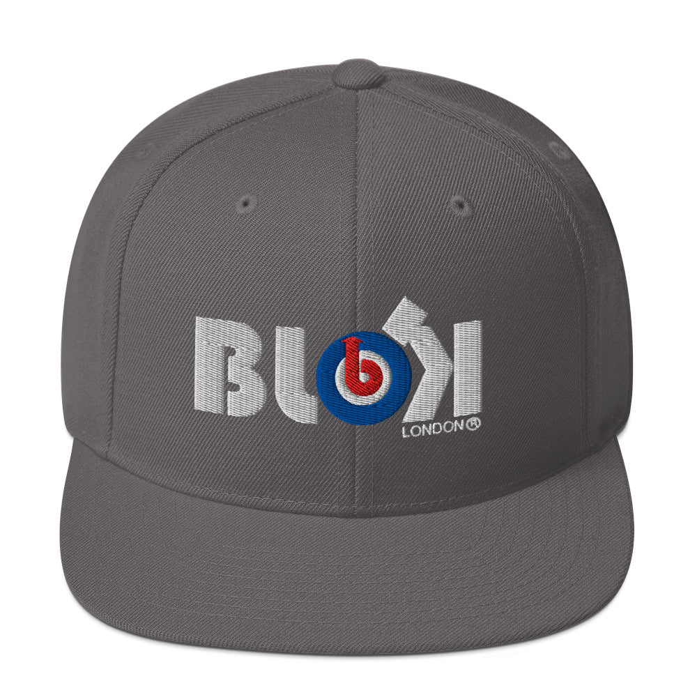BLOK Target - Women's Snapback Hat - White Embroidery