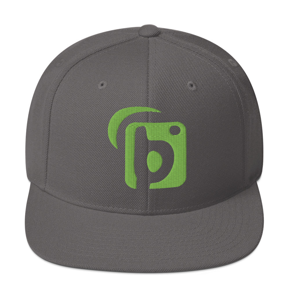 BLOK Original Logo - Women's Snapback Hat - Lime Green 3D Embroidery