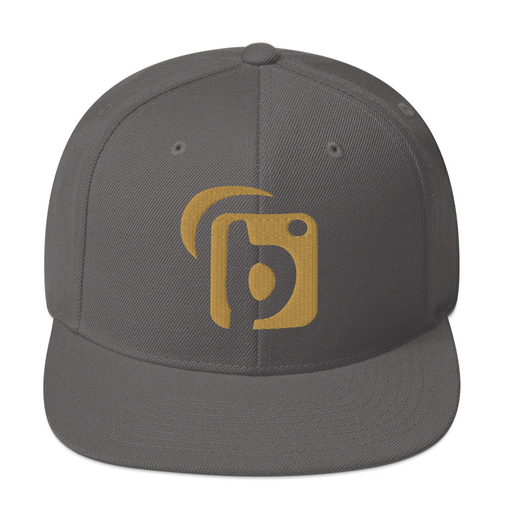 BLOK Original Logo - Women's Snapback Hat - Gold 3D Embroidery
