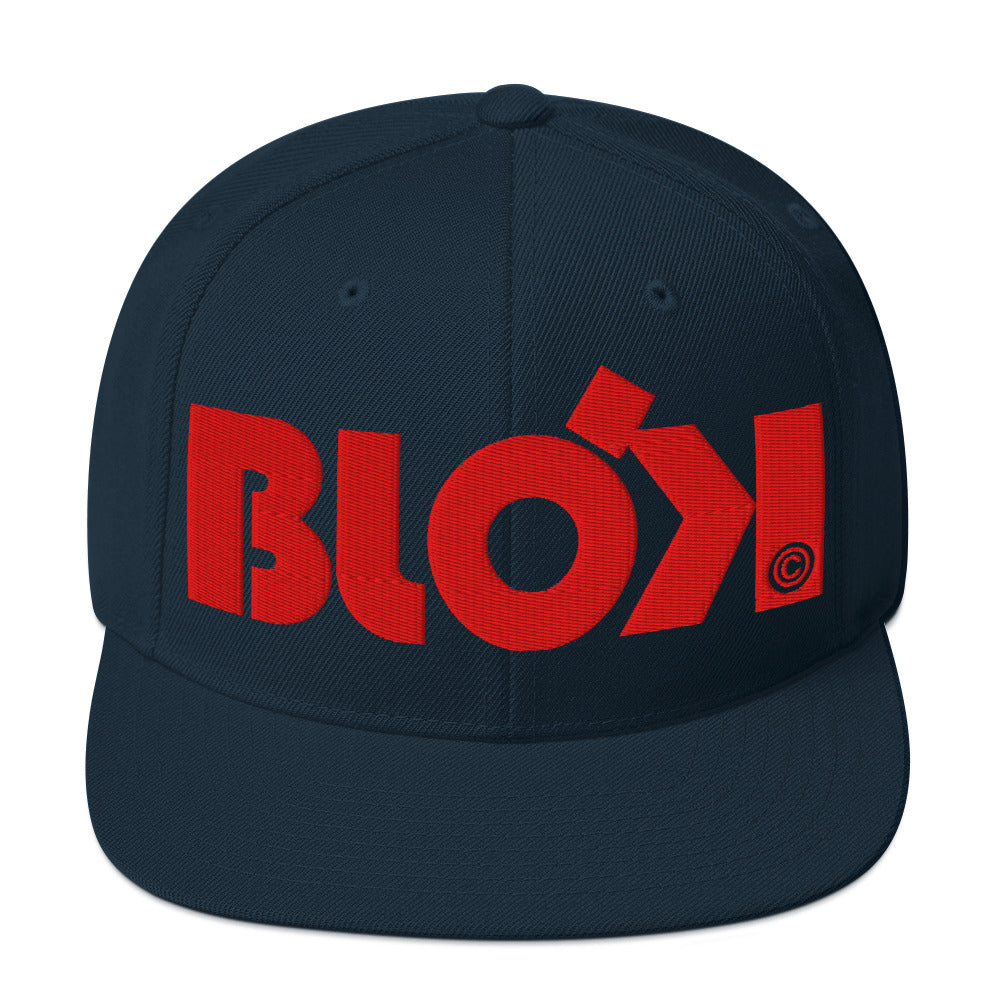 BLOK Bold Logo - Snapback Hat - Red Embroidery