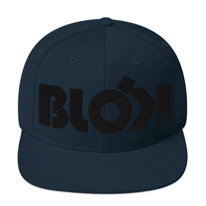 BLOK Bold Logo - Snapback Hat - Black Embroidery