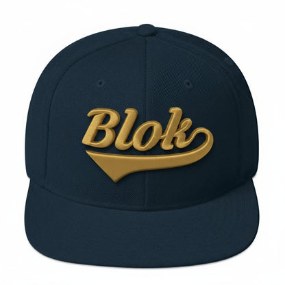 Blok Classic Logo - Snapback Hat - Gold 3D Embroidery