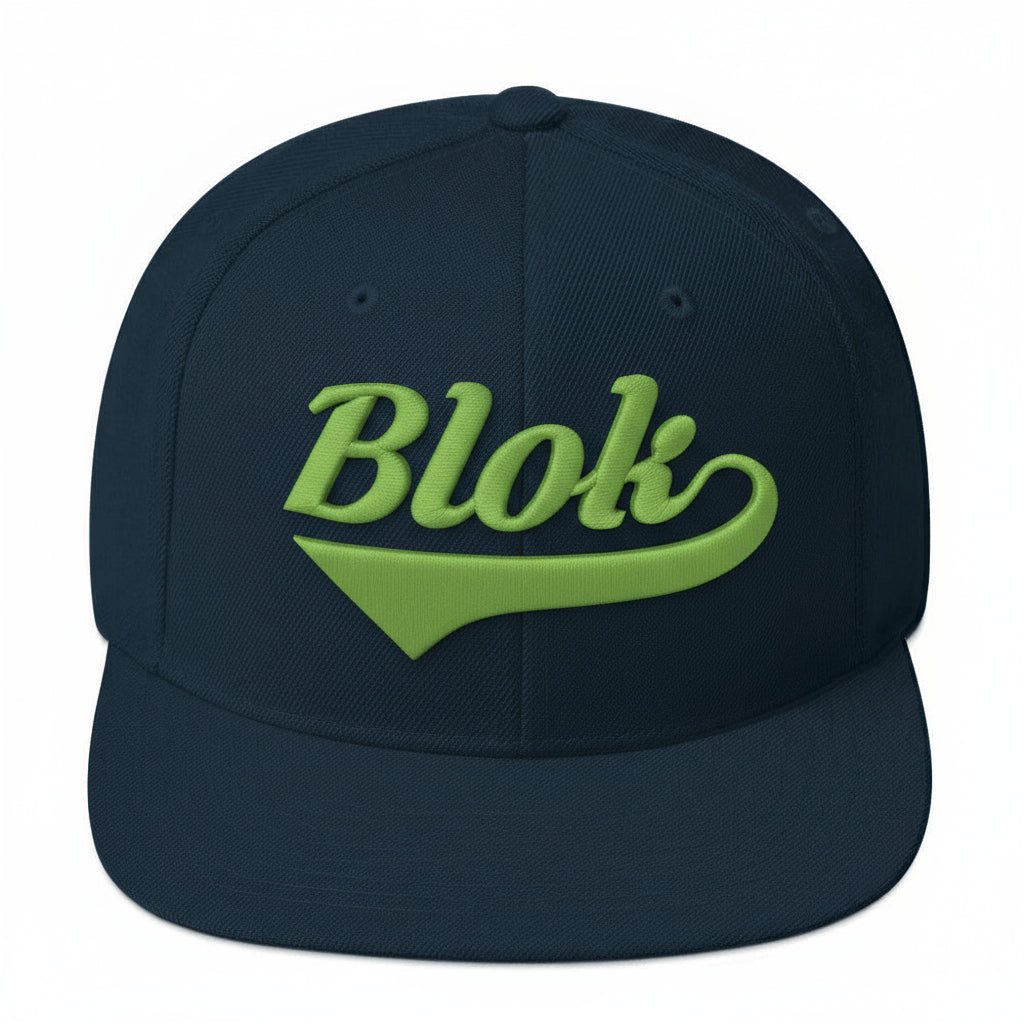 Blok Classic logo - Snapback Hat - Lime 3D embroidery