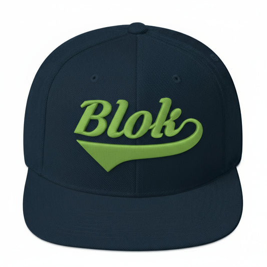 Blok Classic logo - Snapback Hat - Lime 3D embroidery