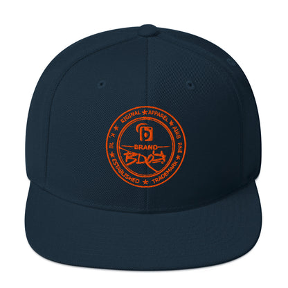 BLOK Original Apparel Stamp - Women's Snapback Hat - Orange Embroidery