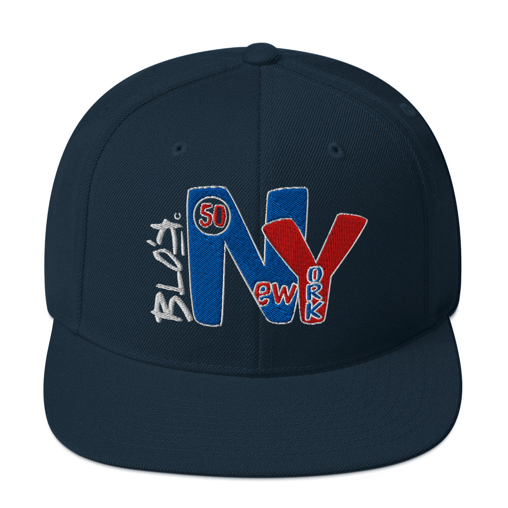 BLOK New York - Women's Snapback Hat - Red & Blue Embroidery