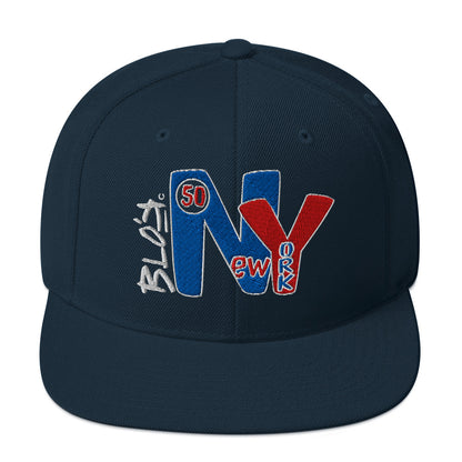 BLOK New York - Women's Snapback Hat - Red & Blue Embroidery