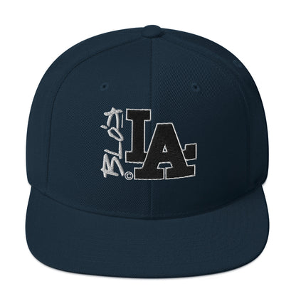 BLOK LA - Women's Snapback Hat - Black & White Embroidery