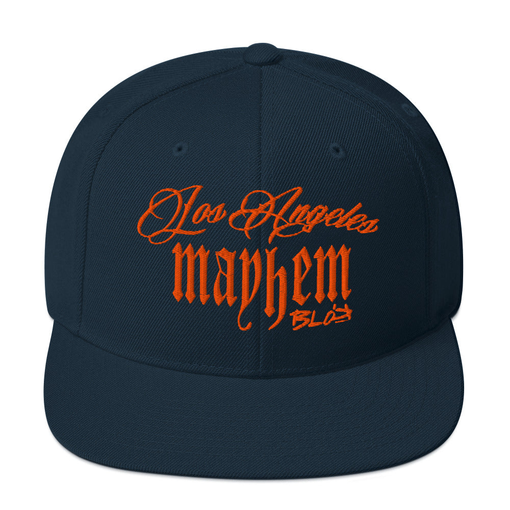 BLOK LA Mayhem - Women's Snapback Hat - Orange Embroidery