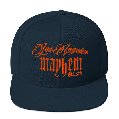 BLOK LA Mayhem - Women's Snapback Hat - Orange Embroidery
