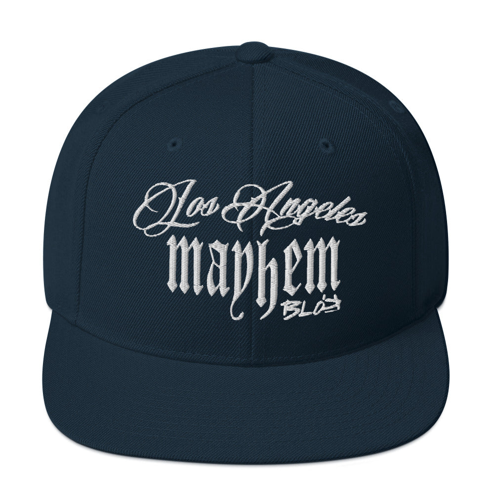 BLOK LA Mayhem - Women's Snapback Hat - White Embroidery
