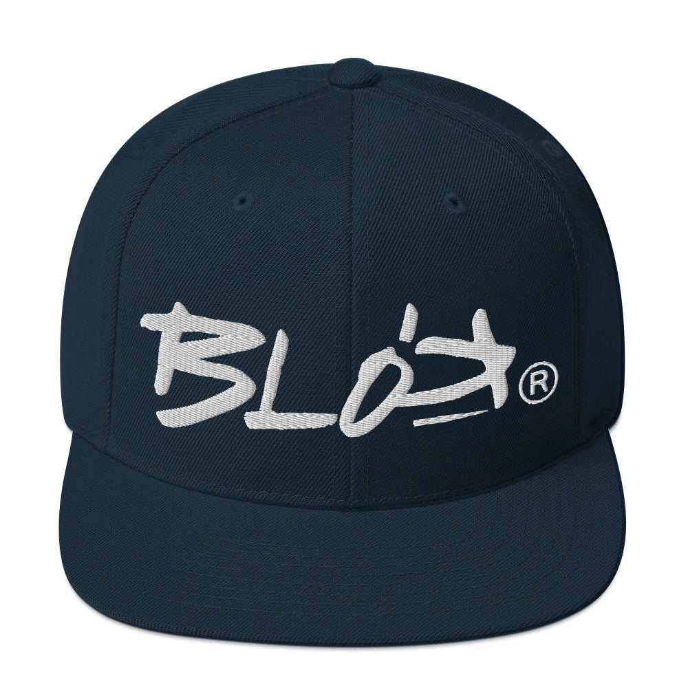BLOK Underscore - Women's Snapback Hat - White Embroidery