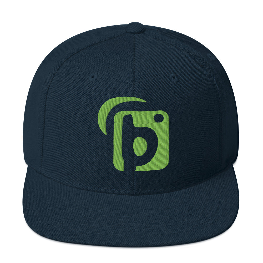 BLOK Original Logo - Women's Snapback Hat - Lime Green 3D Embroidery