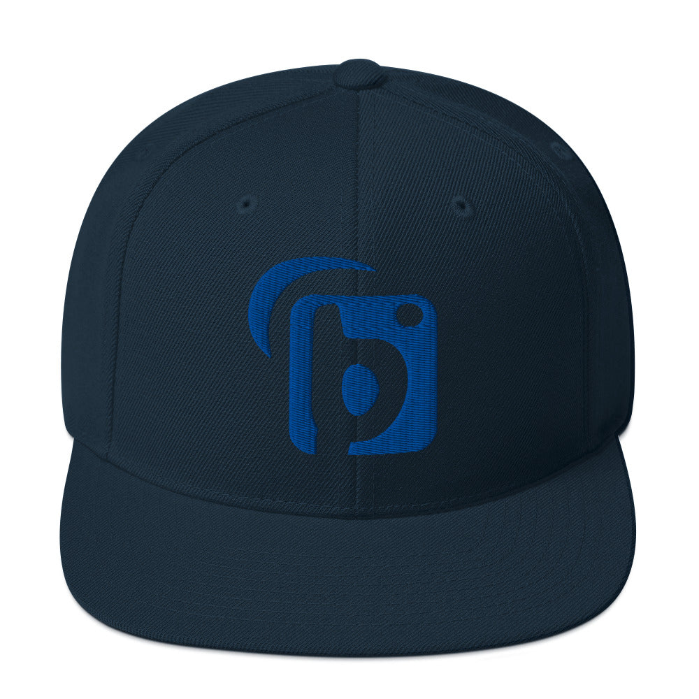 BLOK Original Logo - Women's Snapback Hat - Blue 3D Embroidery