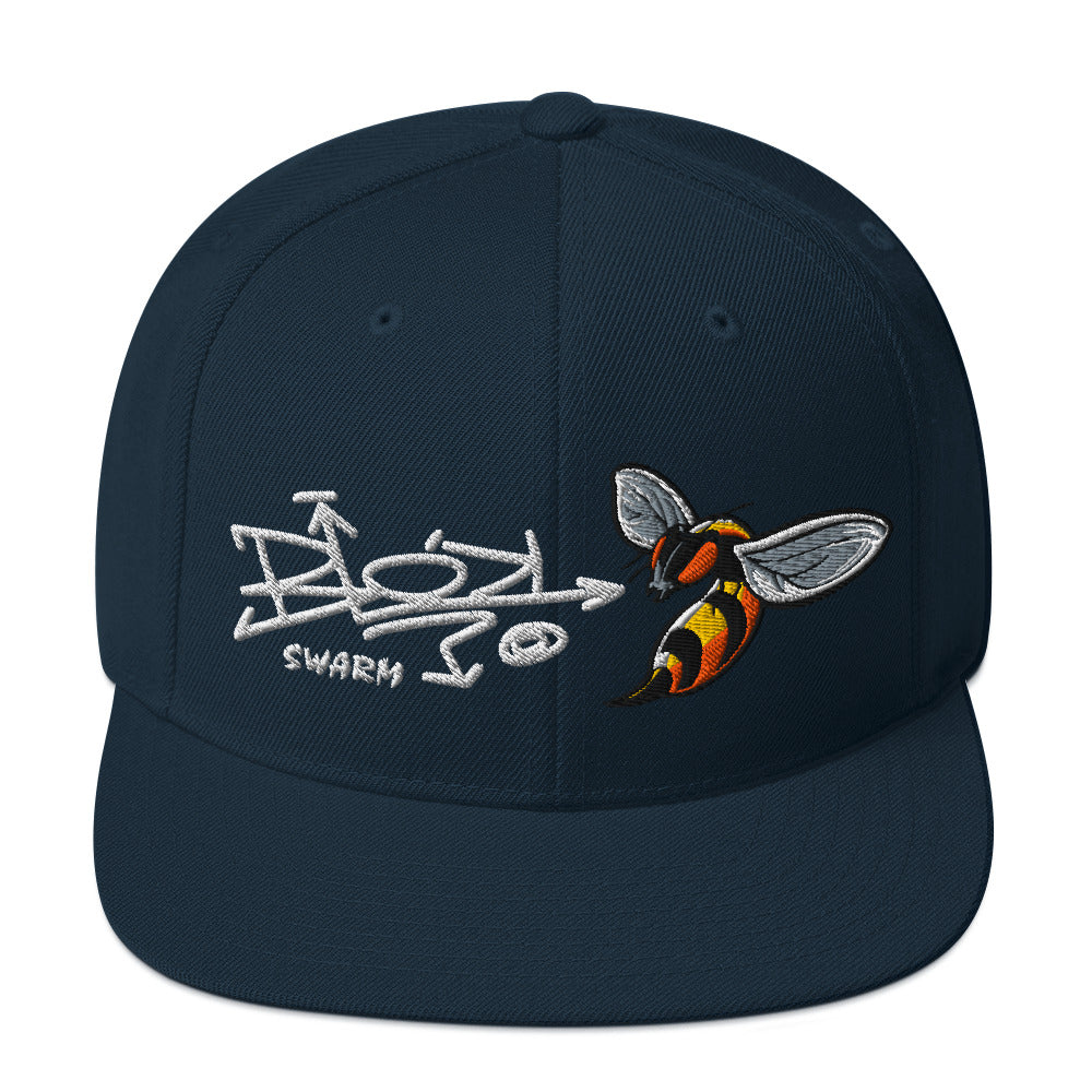 BLOK Swarm - Women's Snapback Hat - White Embroidery