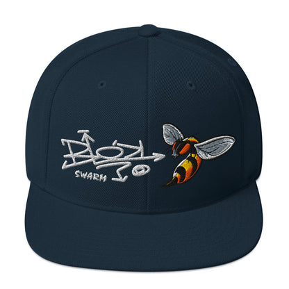 BLOK Swarm - Women's Snapback Hat - White Embroidery