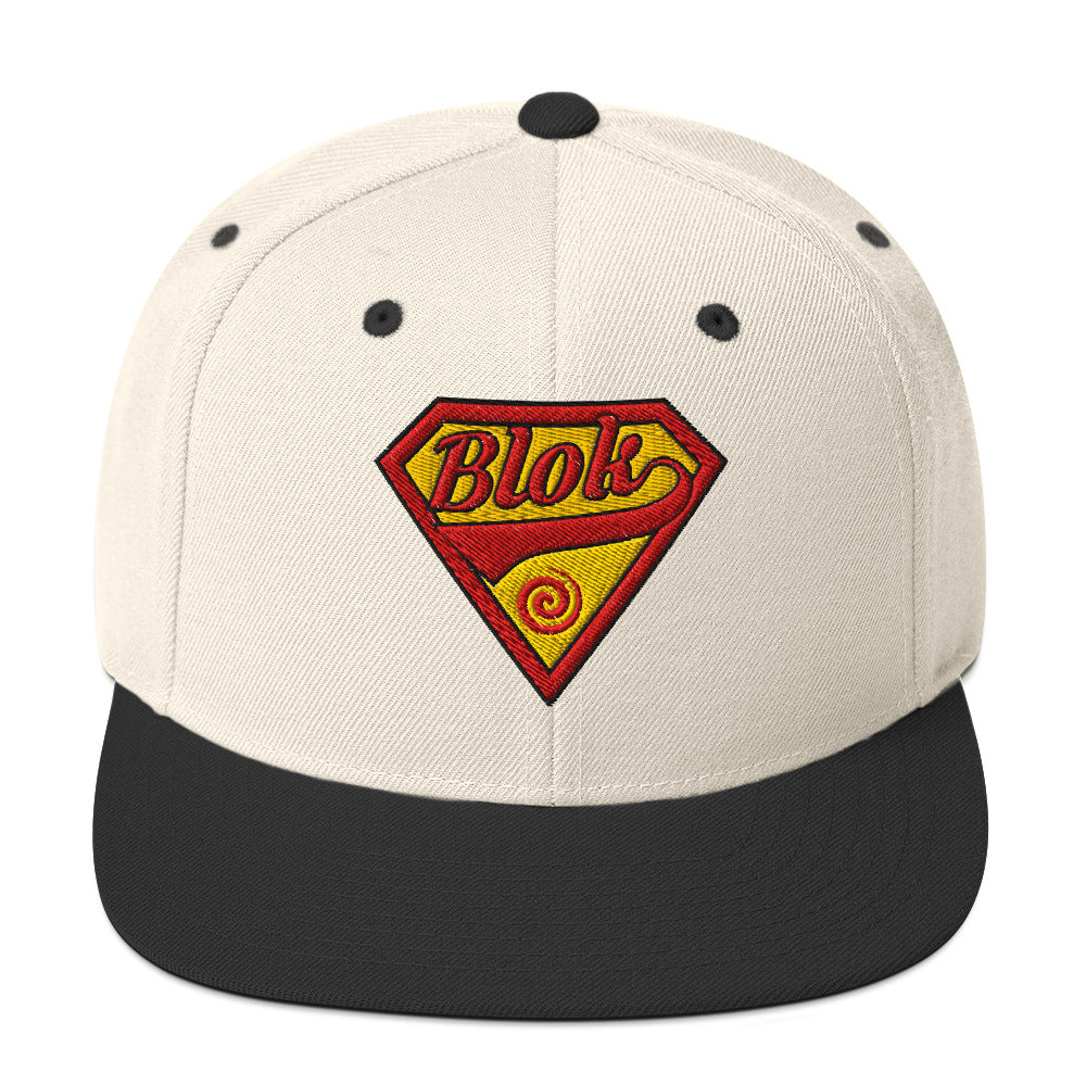 BLOK Shield - Women's Snapback Hat - Red & Yellow Embroidery