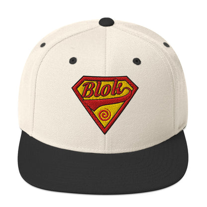 BLOK Shield - Women's Snapback Hat - Red & Yellow Embroidery