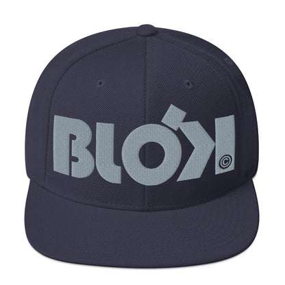 BLOK Bold Logo - Snapback Hat - Gray Embroidery
