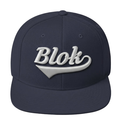 Blok Classic Logo - Snapback Hat - White 3D Embroidery