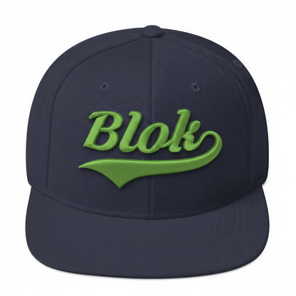 Blok Classic logo - Snapback Hat - Lime 3D embroidery