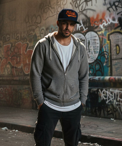 Blok Classic Logo - Snapback Hat - Orange 3D Embroidery