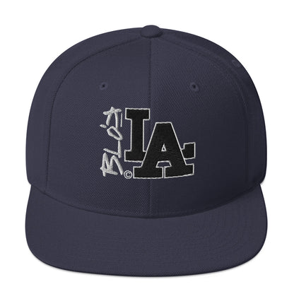 BLOK LA - Women's Snapback Hat - Black and White Embroidery