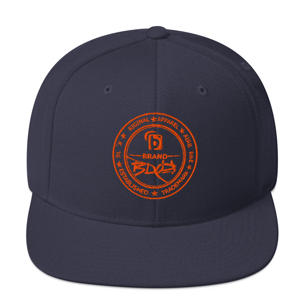 BLOK Original Apparel Stamp - Women's Snapback Hat - Orange Embroidery