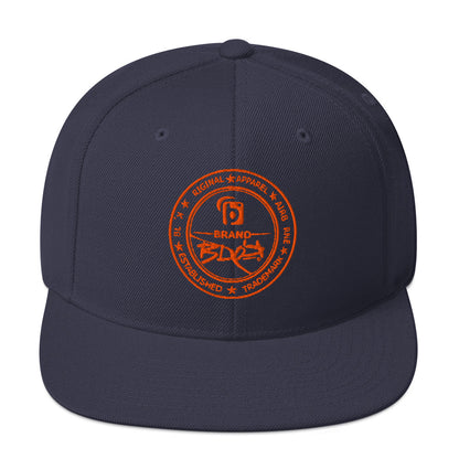 BLOK Original Apparel Stamp - Women's Snapback Hat - Orange Embroidery