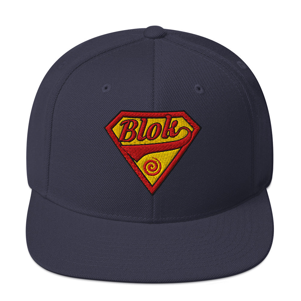 BLOK Shield - Women's Snapback Hat - Red & Yellow Embroidery