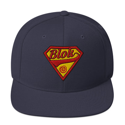 BLOK Shield - Women's Snapback Hat - Red & Yellow Embroidery