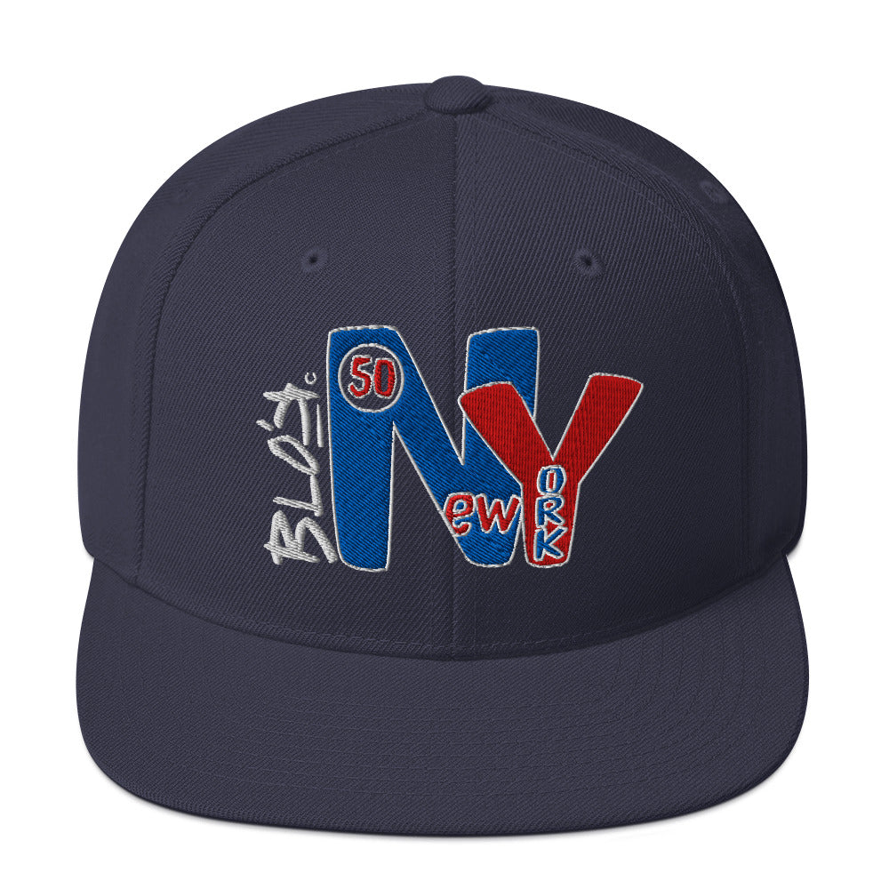 BLOK New York - Women's Snapback Hat - Red & Blue Embroidery