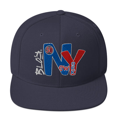 BLOK New York - Women's Snapback Hat - Red & Blue Embroidery