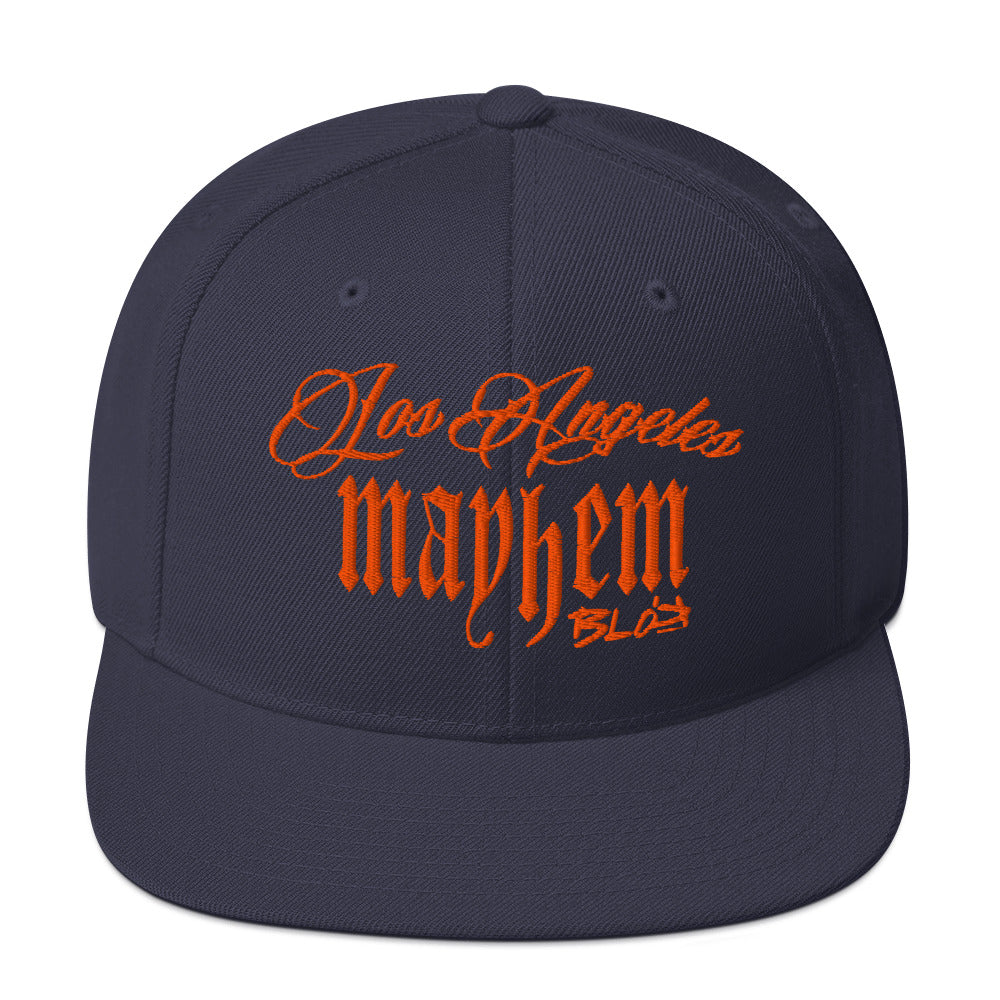 BLOK LA Mayhem - Women's Snapback Hat - Orange Embroidery
