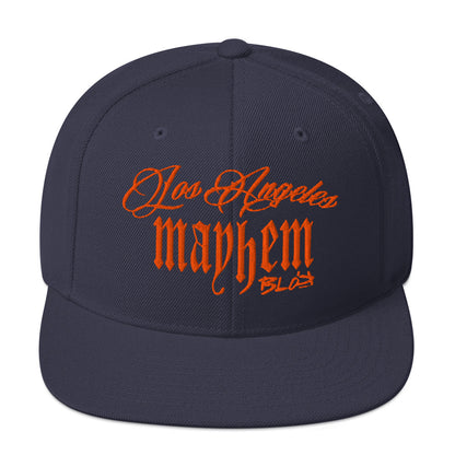 BLOK LA Mayhem - Women's Snapback Hat - Orange Embroidery