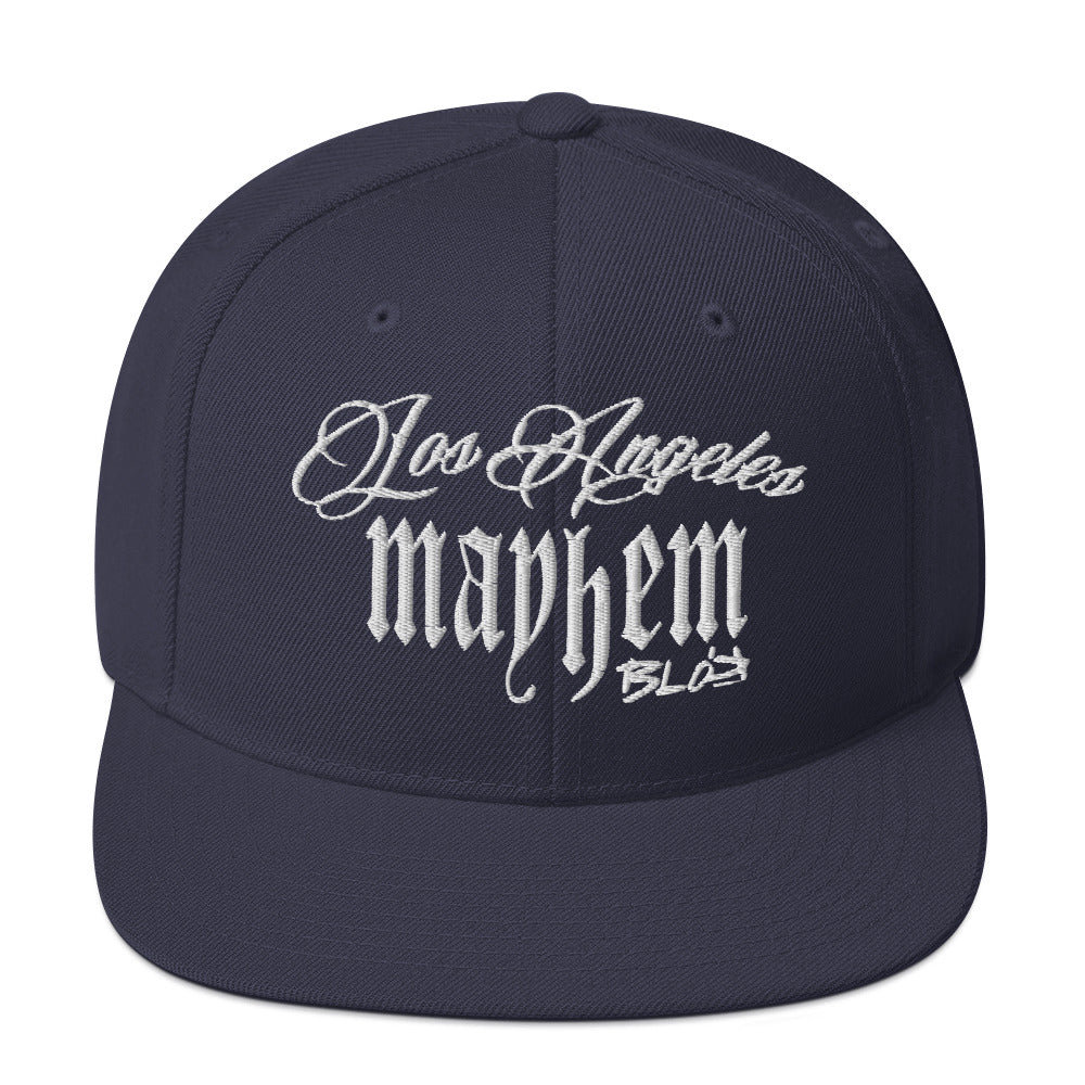 BLOK LA Mayhem - Women's Snapback Hat - White Embroidery