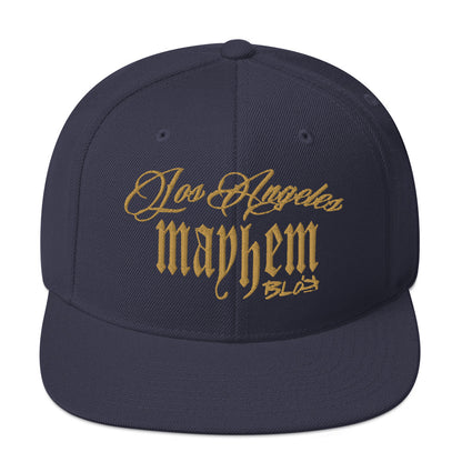 BLOK LA Mayhem - Women's Snapback Hat - Gold Embroidery