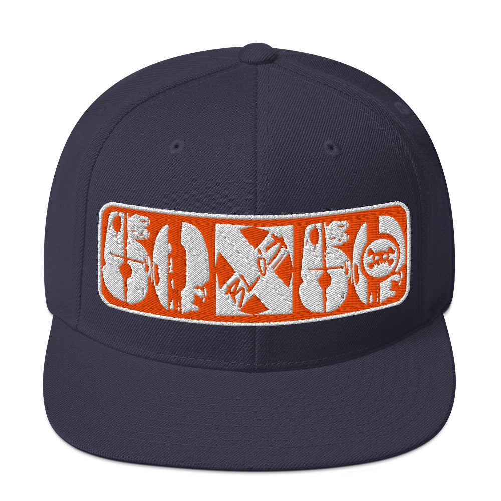 BLOK 50/50 - Women's Snapback Hat - Orange & White Embroidery