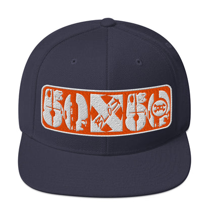 BLOK 50/50 - Women's Snapback Hat - Orange & White Embroidery